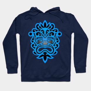 Stylish Blue and Black Mayan Mask Hoodie